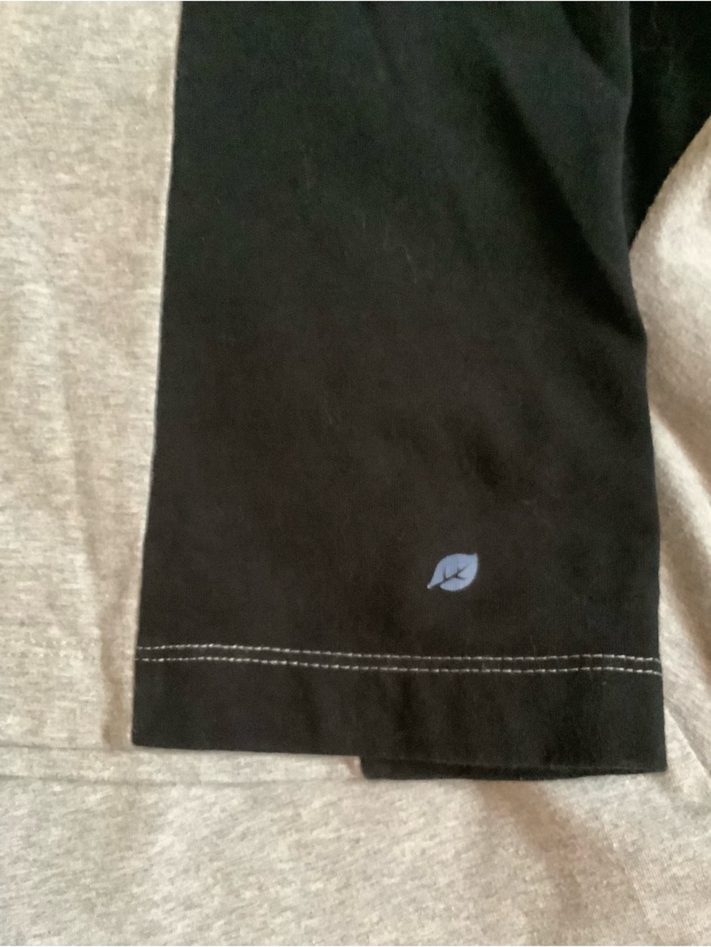 L.L. Bean Shirt Top-Gray with Black Panels-Round Neck-Cotton Spandex Blend-L - Picture 7 of 9